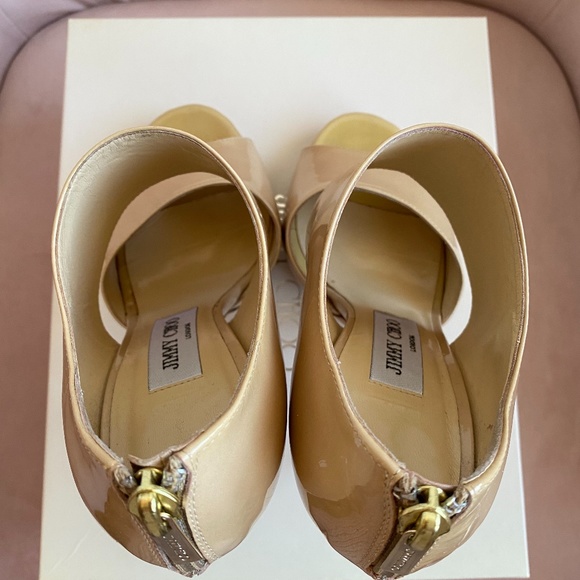 Jimmy Choo Nude Patent Leather Heels - Picture 11 of 15